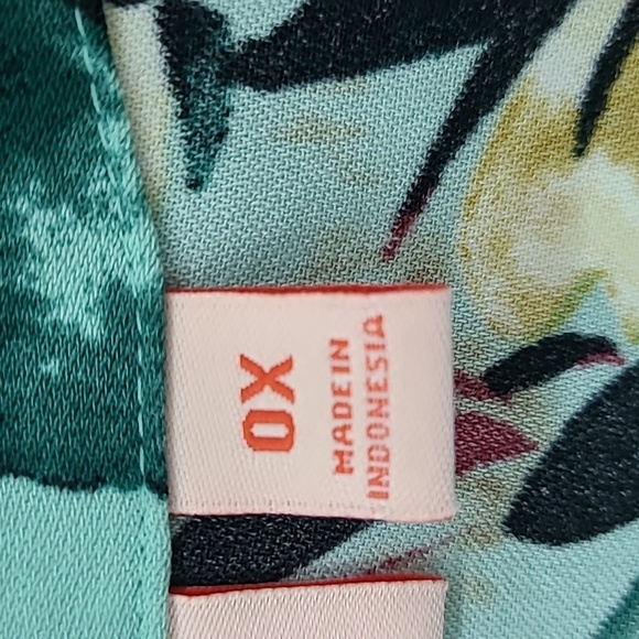 EVRI Women's Green Floral Open Kimono - Size 0X - Picture 5 of 11